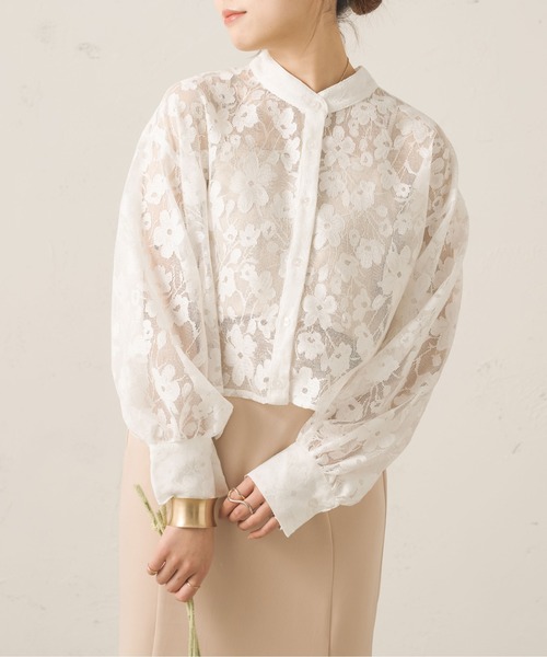 Ambre Neige（アンブルネージュ）の「２WAYレースバンドカラーシャツ／WEB/EC限定商品（シャツ/ブラウス・レディース・オフホワイト/アイボリー・FREE）」の5枚目の写真