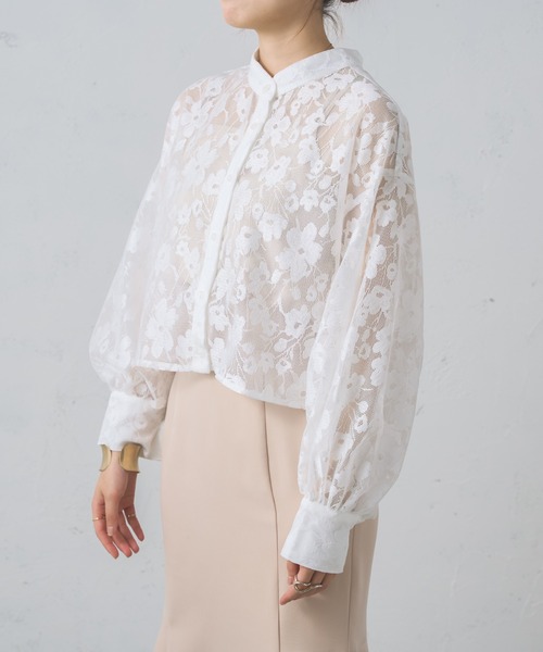Ambre Neige（アンブルネージュ）の「２WAYレースバンドカラーシャツ／WEB/EC限定商品（シャツ/ブラウス・レディース・オフホワイト/アイボリー・FREE）」の19枚目の写真