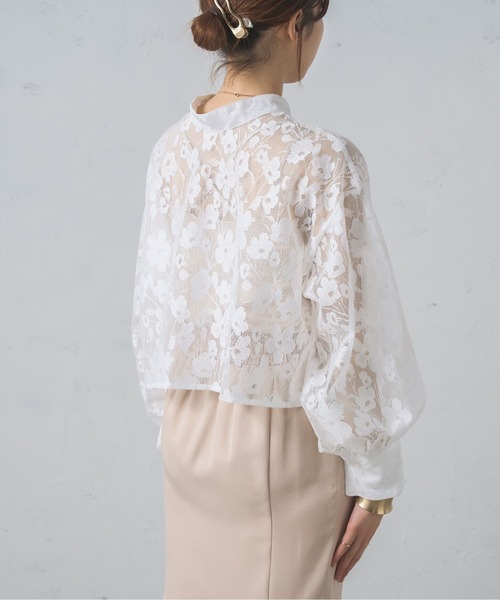 Ambre Neige（アンブルネージュ）の「２WAYレースバンドカラーシャツ／WEB/EC限定商品（シャツ/ブラウス・レディース・オフホワイト/アイボリー・FREE）」の20枚目の写真