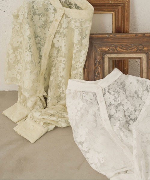 Ambre Neige（アンブルネージュ）の「２WAYレースバンドカラーシャツ／WEB/EC限定商品（シャツ/ブラウス・レディース・オフホワイト/アイボリー・FREE）」の18枚目の写真