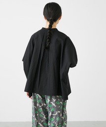 2回着用　かぐれ　リネンスクエアケープシャツLAVENDER リネンスクエアケープシャツ（シャツ/ブラウス）｜かぐれ