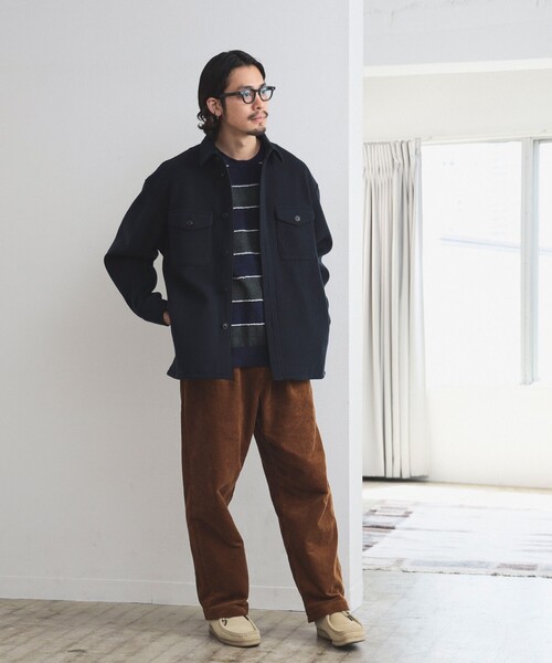 B:MING by BEAMS（ビーミングバイビームス）の「B:MING by BEAMS / モール ボーダー クルーネック ニット(キッズサイズ展開あり)（ニット/セーター・メンズ・ブラウン/ネイビー・SMALL/MEDIUM/LARGE/X-LARGE）」の8枚目の写真