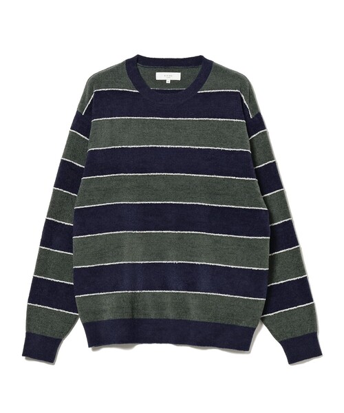 B:MING by BEAMS（ビーミングバイビームス）の「B:MING by BEAMS / モール ボーダー クルーネック ニット(キッズサイズ展開あり)（ニット/セーター・メンズ・ブラウン/ネイビー・SMALL/MEDIUM/LARGE/X-LARGE）」の12枚目の写真