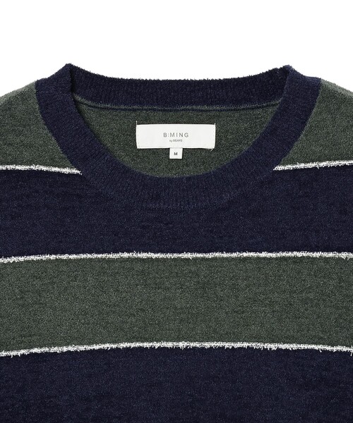 B:MING by BEAMS（ビーミングバイビームス）の「B:MING by BEAMS / モール ボーダー クルーネック ニット(キッズサイズ展開あり)（ニット/セーター・メンズ・ブラウン/ネイビー・SMALL/MEDIUM/LARGE/X-LARGE）」の17枚目の写真