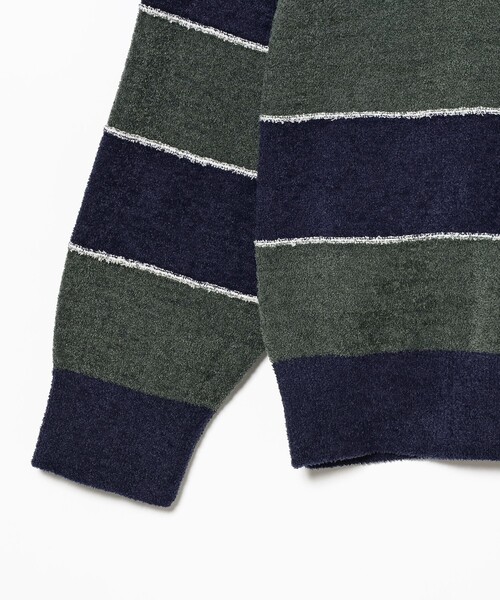 B:MING by BEAMS（ビーミングバイビームス）の「B:MING by BEAMS / モール ボーダー クルーネック ニット(キッズサイズ展開あり)（ニット/セーター・メンズ・ブラウン/ネイビー・SMALL/MEDIUM/LARGE/X-LARGE）」の18枚目の写真
