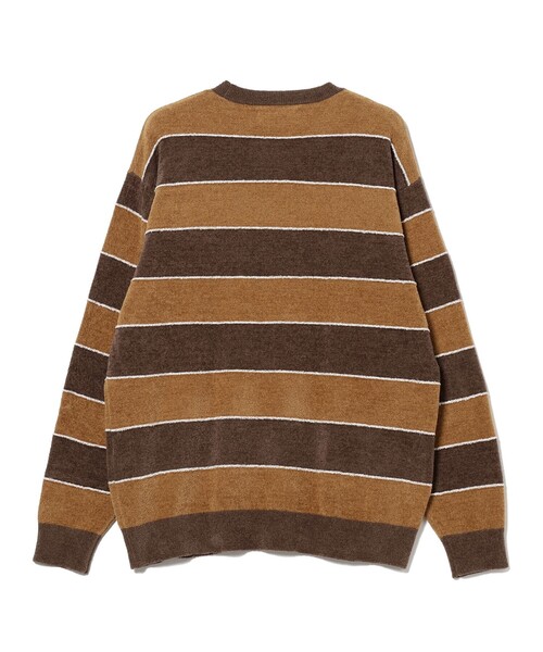 B:MING by BEAMS（ビーミングバイビームス）の「B:MING by BEAMS / モール ボーダー クルーネック ニット(キッズサイズ展開あり)（ニット/セーター・メンズ・ブラウン/ネイビー・SMALL/MEDIUM/LARGE/X-LARGE）」の21枚目の写真