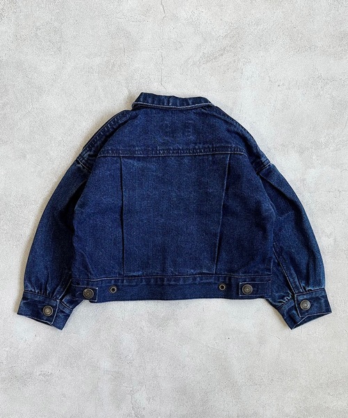 BIG FIELD(ビッグフィールド)の「ボリュームスリーブデニムジャケット(90~150cm)(デニムジャケット・キッズ・ネイビー・140/150/110/90/100/130/120)」の5枚目の写真