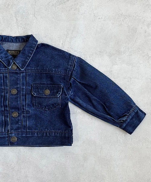 BIG FIELD(ビッグフィールド)の「ボリュームスリーブデニムジャケット(90~150cm)(デニムジャケット・キッズ・ネイビー・140/150/110/90/100/130/120)」の6枚目の写真