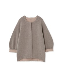 Sustainableバイカラーニットブルゾン