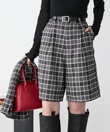 【セットアップ対応】 クラシックハイウエストタックショートパンツ