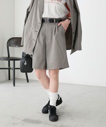 【セットアップ対応】 クラシックハイウエストタックショートパンツ