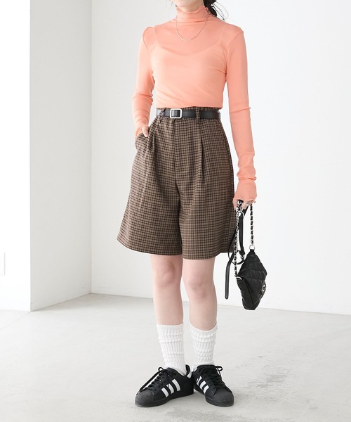 BONLECILL(ボンルシール)の「【セットアップ対応】 クラシックハイウエストタックショートパンツ(その他パンツ・レディース・ブラック/ブラック系1/ネイビー/チャコールグレー/ブラウン系1/ブラウン系2・L/M)」の19枚目の写真