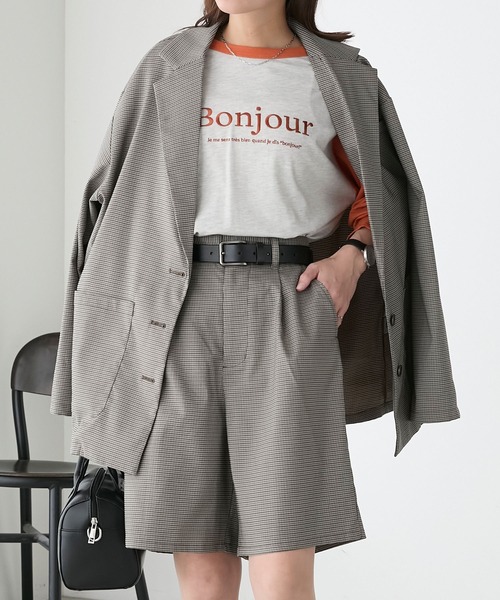 BONLECILL(ボンルシール)の「【セットアップ対応】 クラシックハイウエストタックショートパンツ(その他パンツ・レディース・ブラック/ブラック系1/ネイビー/チャコールグレー/ブラウン系1/ブラウン系2・L/M)」の21枚目の写真
