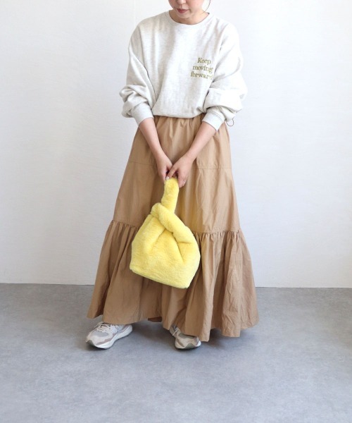 T・S・L(ティーエスエル)の「エコファーショッパーバッグ(トートバッグ・レディース・サックスブルー/レオパード/チャコールグレー/グレイッシュベージュ/レモンイエロー/コーラルピンク・FREE)」の12枚目の写真