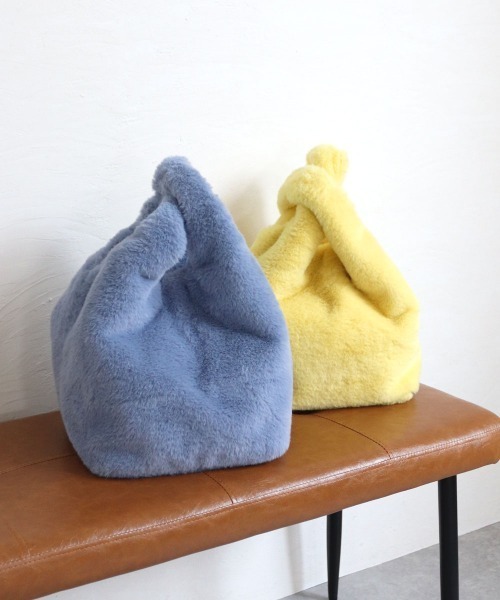 T・S・L(ティーエスエル)の「エコファーショッパーバッグ(トートバッグ・レディース・サックスブルー/レオパード/チャコールグレー/グレイッシュベージュ/レモンイエロー/コーラルピンク・FREE)」の20枚目の写真