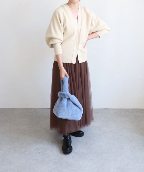 T・S・L(ティーエスエル)の「エコファーショッパーバッグ(トートバッグ・レディース・サックスブルー/レオパード/チャコールグレー/グレイッシュベージュ/レモンイエロー/コーラルピンク・FREE)」の19枚目の写真