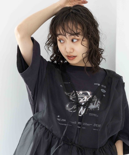 ロック＊ヴィンテージライク＊フロスト加工＊Tシャツ＊ニコアンド niko and（ニコアンド）の「ヴィンテージライクフロスト加工
