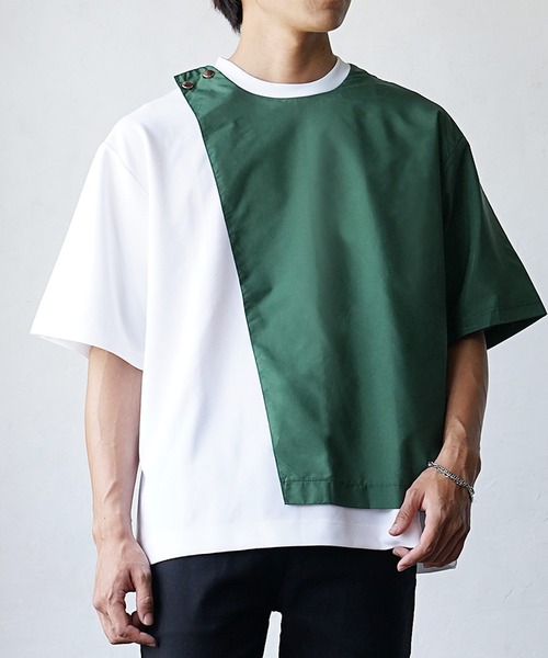 アシメが作るモードな雰囲気】バイカラーオーバーサイズTシャツ
