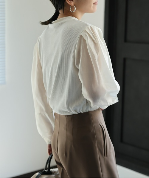 Unoa トップス　S COLLABORATION】unoa / シアートップス（Tシャツ/カットソー