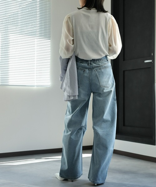 ap retro(アプレトロ)の「シアー切り替えトップス(Tシャツ/カットソー・レディース・ブラック/グレイッシュベージュ/アイボリー・FREE)」の9枚目の写真