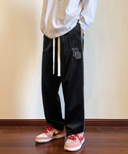 BASQUE magenta（バスクマゼンタ）の「ベロアサイドラインロゴデザインワイドトラックパンツ（その他パンツ・メンズ・アイボリー/ブラック/ブルー・M/L）」の19枚目の写真