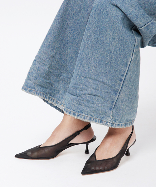 AP STUDIO（エーピーストゥディオ）の「【STUDIO AMELIA/スタジオアメリア】5cm heel mesh Backstrap pumps（パンプス・レディース・ブラック・39/35/37）」の3枚目の写真