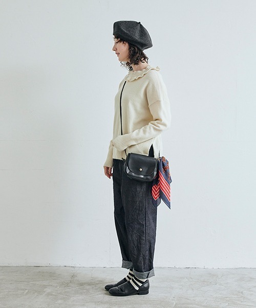 NARU FACTORY（ナルファクトリー）の「8ozムラデニムコージーパンツ（デニムパンツ・レディース・ブラック/インディゴブルー・FREE）」の12枚目の写真