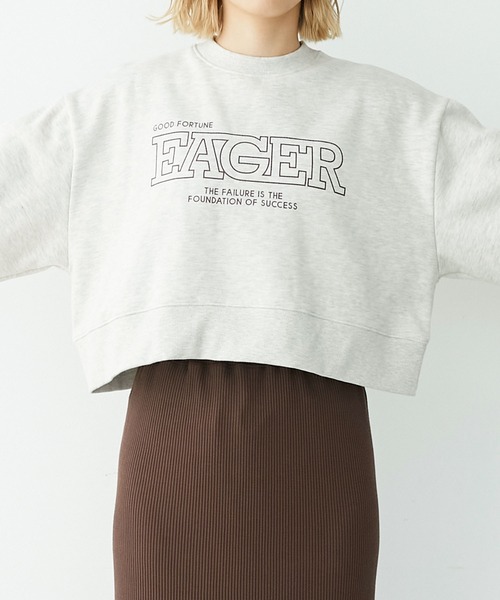 Chaco closet（チャコ クローゼット）の「裏起毛スウェットロゴプリントショート丈プルオーバー（スウェット・レディース・ピンク/オートミール/スミクロ/ネイビー・FREE）」の17枚目の写真