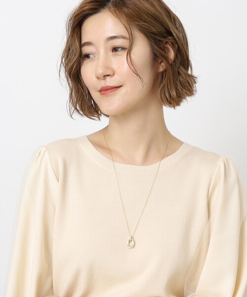 grove(グローブ)の「◆ダブルオーバルメタルビジューネックレス(ネックレス・レディース・シルバー/ゴールド/ピンクゴールド・00)」の8枚目の写真