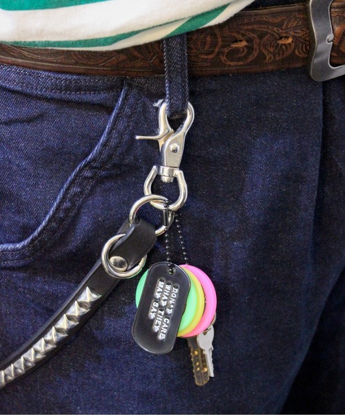 YAMADA ドッグタグキーホルダー ステンレス キーホルダー ドッグタグ 携帯用 キーリング 割れ