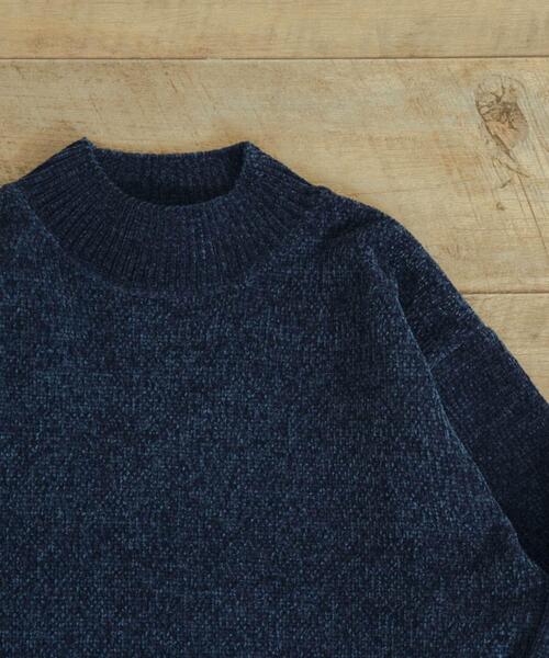 ITEMS URBANRESEARCH（アイテムズ アーバンリサーチ）の「モールモックネックプルオーバーニット（ニット/セーター・メンズ・ネイビー/ブラウン/グリーン/グレー・MEDIUM/LARGE）」の4枚目の写真