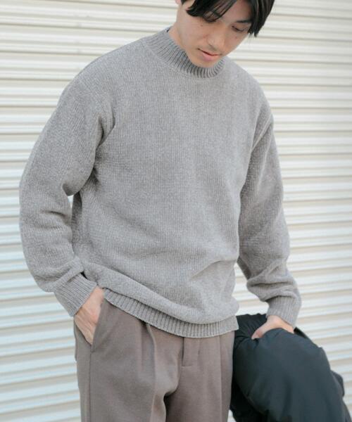 ITEMS URBANRESEARCH（アイテムズ アーバンリサーチ）の「モールモックネックプルオーバーニット（ニット/セーター・メンズ・ネイビー/ブラウン/グリーン/グレー・MEDIUM/LARGE）」の2枚目の写真