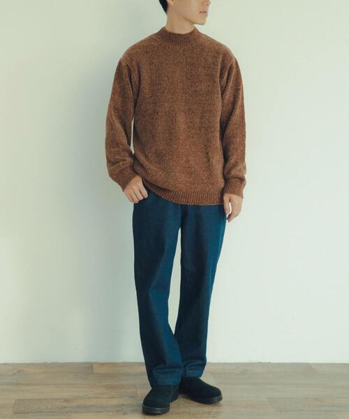 ITEMS URBANRESEARCH（アイテムズ アーバンリサーチ）の「モールモックネックプルオーバーニット（ニット/セーター・メンズ・ネイビー/ブラウン/グリーン/グレー・MEDIUM/LARGE）」の6枚目の写真