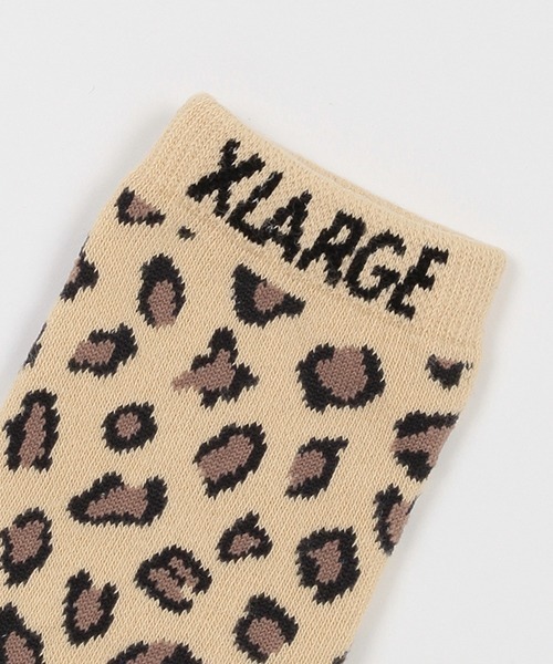 XLARGE KIDS(エクストララージキッズ)の「ヒョウ柄クルーソックス(ソックス/靴下・キッズ・ブラック/ホワイト/ベージュ・13-15cm/15-17cm/17-19cm/19-21cm)」の5枚目の写真