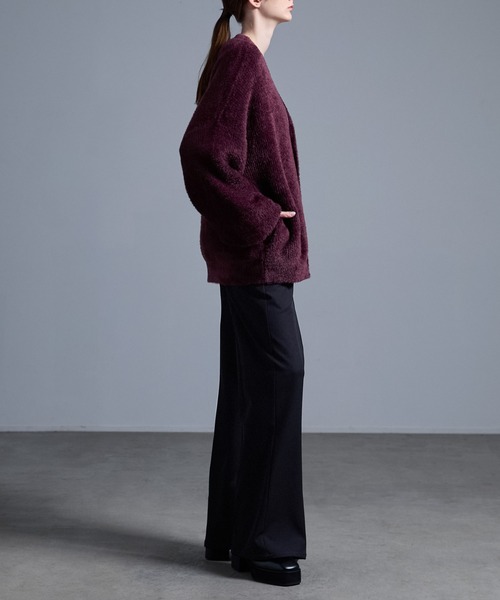 Loose/ルース（ルース）の「ボリュームスリーブ シャギーニットカーディガン（カーディガン/ボレロ・メンズ・チャコールグレー/ワインレッド/グレイッシュベージュ/ダークブラウン・XS/M/L/S）」の9枚目の写真