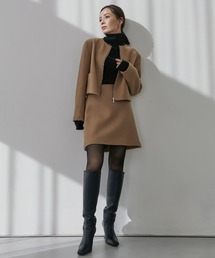 anuans（アニュアンス）の「ウールダブルクロスミニスカート（スカート