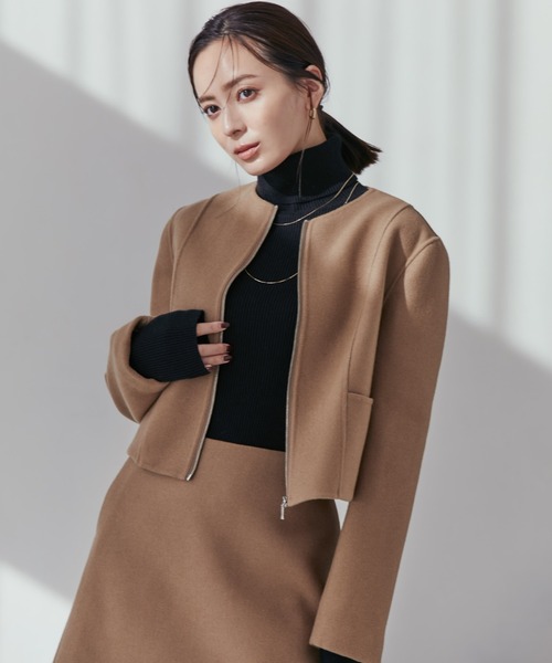 anuans（アニュアンス）の「ウールダブルクロスミニスカート（スカート