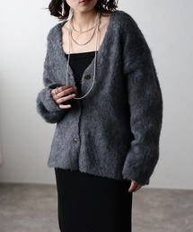 モヘアタッチニットカーディガン