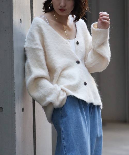 セール】モヘアタッチニットカーディガン（カーディガン/ボレロ
