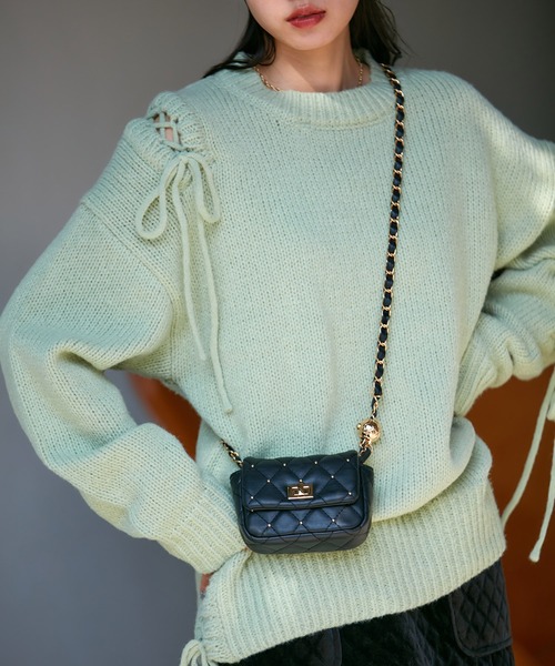 VIS（ビス）の「レースアップリボンニット【WEB・アウトレット限定】（ニット/セーター・レディース・ホワイト系その他5/ブラウン系その他2/グリーン系その他/ピンク系その他2・FREE）」の10枚目の写真