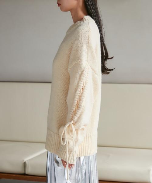 VIS（ビス）の「レースアップリボンニット【WEB・アウトレット限定】（ニット/セーター・レディース・ホワイト系その他5/ブラウン系その他2/グリーン系その他/ピンク系その他2・FREE）」の21枚目の写真