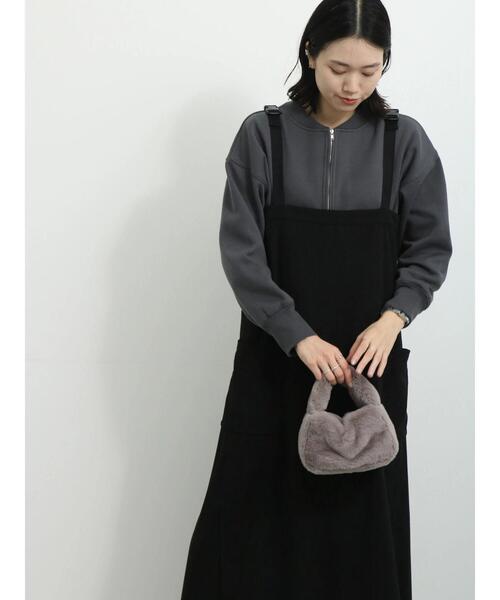 Samansa Mos2 blue（サマンサモスモスブルー）の「◎裏起毛ハーフジッププルオーバー（Tシャツ/カットソー・レディース・チャコールグレー/トップグレー/ベージュ・F）」の5枚目の写真