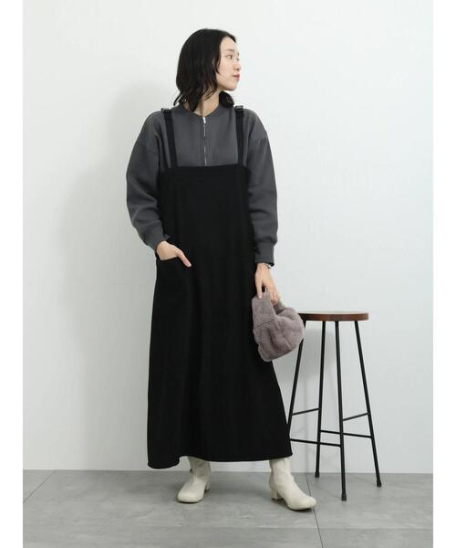 Samansa Mos2 blue（サマンサモスモスブルー）の「◎裏起毛ハーフジッププルオーバー（Tシャツ/カットソー・レディース・チャコールグレー/トップグレー/ベージュ・F）」の8枚目の写真