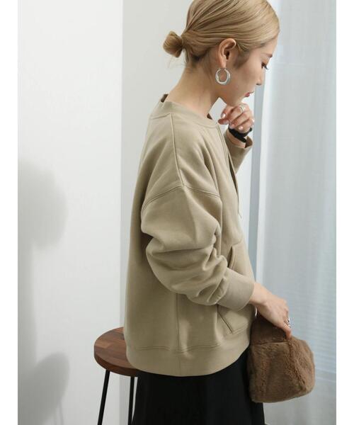 Samansa Mos2 blue（サマンサモスモスブルー）の「◎裏起毛ハーフジッププルオーバー（Tシャツ/カットソー・レディース・チャコールグレー/トップグレー/ベージュ・F）」の11枚目の写真