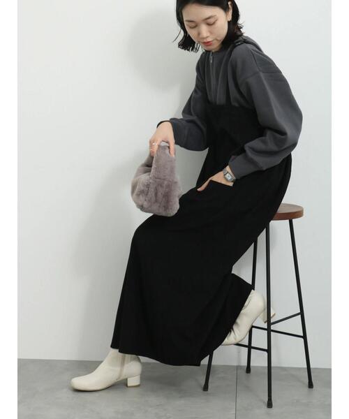 Samansa Mos2 blue（サマンサモスモスブルー）の「◎裏起毛ハーフジッププルオーバー（Tシャツ/カットソー・レディース・チャコールグレー/トップグレー/ベージュ・F）」の18枚目の写真