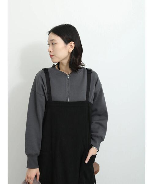 Samansa Mos2 blue（サマンサモスモスブルー）の「◎裏起毛ハーフジッププルオーバー（Tシャツ/カットソー・レディース・チャコールグレー/トップグレー/ベージュ・F）」の19枚目の写真