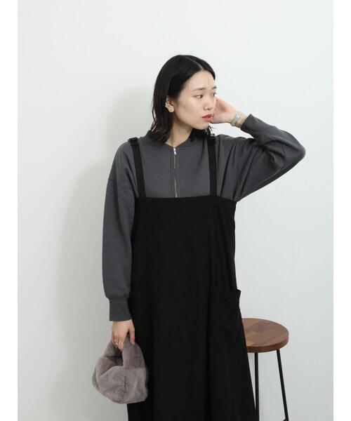 Samansa Mos2 blue（サマンサモスモスブルー）の「◎裏起毛ハーフジッププルオーバー（Tシャツ/カットソー・レディース・チャコールグレー/トップグレー/ベージュ・F）」の20枚目の写真