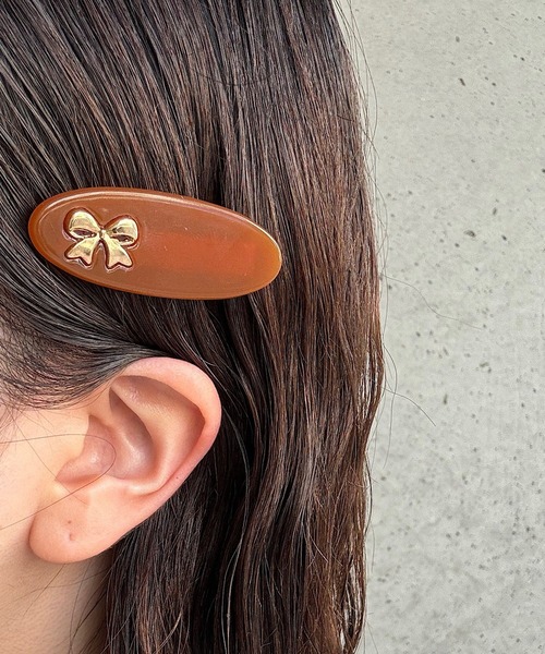 cuorequal（クオレコール）の「シンプルリボンヘアピン（ヘアピン・レディース・アイボリー/ブラック/ブラウン・FREE）」の5枚目の写真