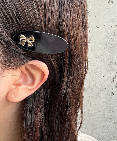 cuorequal（クオレコール）の「シンプルリボンヘアピン（ヘアピン・レディース・アイボリー/ブラック/ブラウン・FREE）」の6枚目の写真