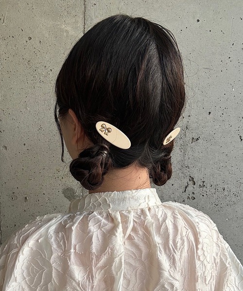 cuorequal（クオレコール）の「シンプルリボンヘアピン（ヘアピン・レディース・アイボリー/ブラック/ブラウン・FREE）」の13枚目の写真